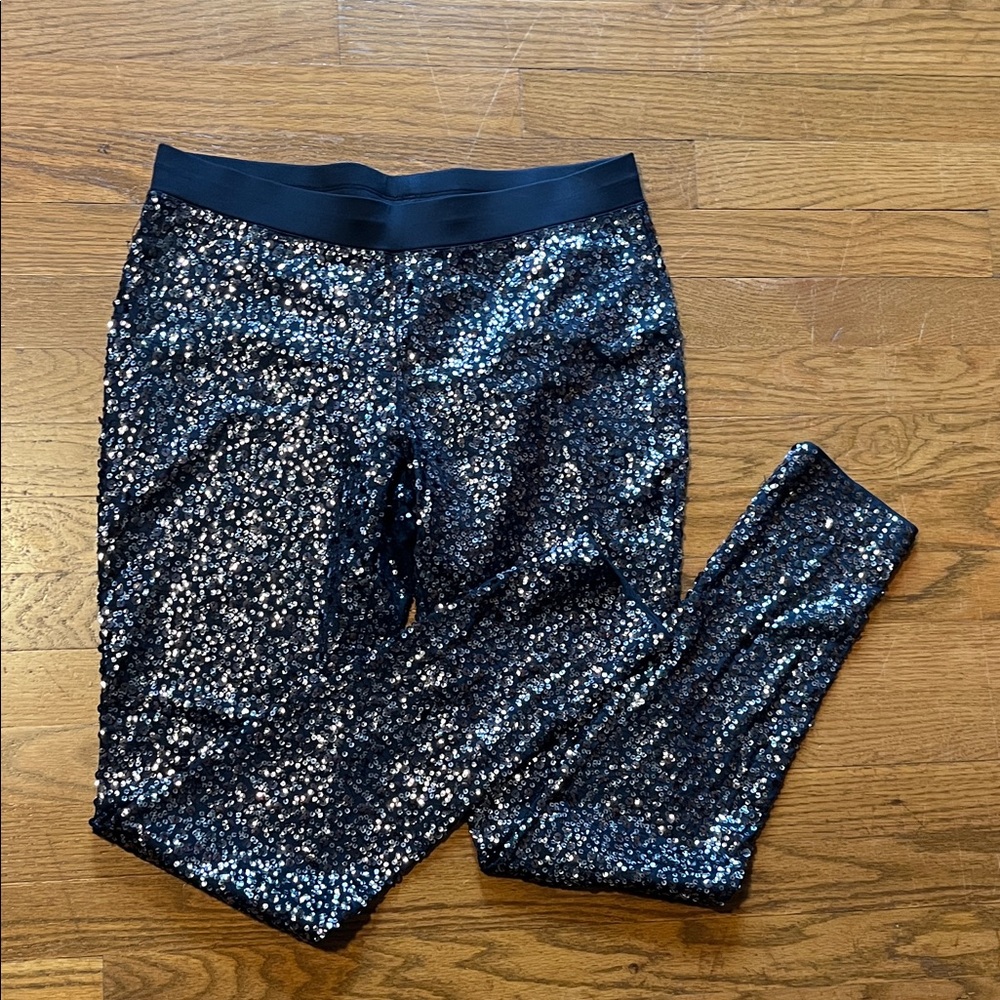 Express Black Sequin Leggings